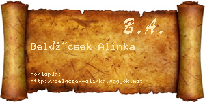 Belácsek Alinka névjegykártya